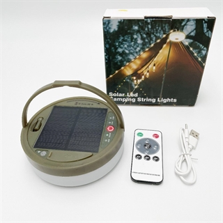 Hængende solcellelampe med 10 meter lyskæde til Camping